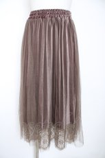 画像1: axes femme / ベロアチュール重ねスカート M 茶 Y-26-10-29-102-AX-SK-SZ-ZY (1)