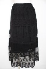 画像1: axes femme / 刺繍レース使いチュールスカート M 黒 Y-26-10-29-103-AX-TO-SZ-ZY (1)