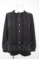 画像1: axes femme / ピンタックブラウス M 黒 Y-26-10-29-013-AX-BL-SZ-ZY (1)