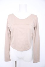 画像1: axes femme / チョーカー付コルセット風プルオーバー  ベージュ Y-26-10-29-015-AX-TO-AS-ZY (1)