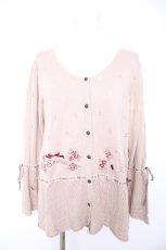 画像1: axes femme / sajou刺繍入ニットカーデ M ベージュ Y-26-10-29-023-AX-TO-SZ-ZY (1)