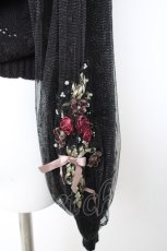 画像3: axes femme / ローズリボン刺繍ニットカーデ M 黒 Y-26-10-29-028-AX-TO-SZ-ZY (3)