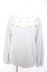 画像1: axes femme / フラワー刺繍裏毛トレーナー M グレー Y-26-10-29-029-AX-TO-SZ-ZY (1)