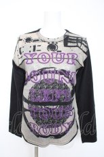 画像1: ALGONQUINS / ラメプリントTシャツ  黒 Y-26-10-29-044-AL-TS-AS-ZY (1)