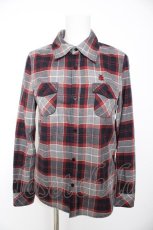 画像1: HYSTERIC GLAMOUR / スカルてんとう虫チェック柄ネルシャツ F グレー/ネイビー/レッド Y-26-10-31-067-PU-BL-SZ-ZY (1)