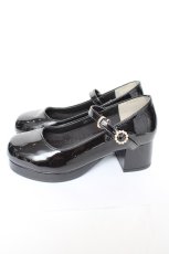 画像2: axes femme / パールバックルおでこパンプス M 黒 Y-26-10-31-019-AX-SH-SZ-ZY (2)