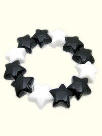 【新品】カラフルスターブレスレット(クロ×シロ) BR_080_B141【通信販売専用商品】