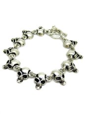 画像1: 【新品】スカルブレスレット（シルバー） BR_013_B105【通信販売専用商品】 (1)