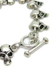画像2: 【新品】スカルブレスレット（シルバー） BR_013_B105【通信販売専用商品】 (2)