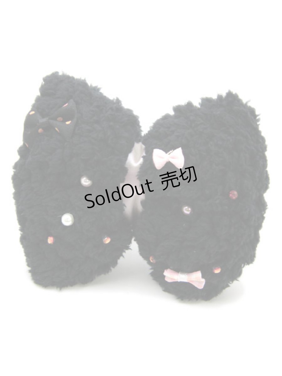 画像1: 【新品】もこもこリボン2WAYブローチ&ヘアピン(ブラック) HA_110_B136【通信販売専用商品】 (1)