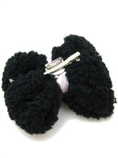 画像2: 【新品】もこもこリボン2WAYブローチ&ヘアピン(ブラック) HA_110_B136【通信販売専用商品】 (2)