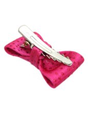 画像2: 【新品】ミニリボンクリップ(ピンク ラメ) HA_133_B142【通信販売専用商品】 (2)