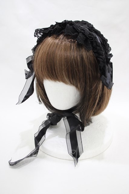 オンライン限定商品】 エアリーローズヘッドドレス 黒 alice and the