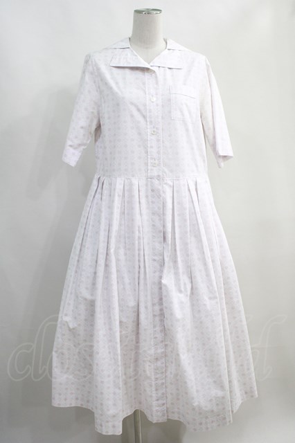 Jane Marple Dans Le Saｌon / Vintage Pattern Clothのワーキングドレス  ピンク H-24-04-24-015-JM-OP-KB-ZH