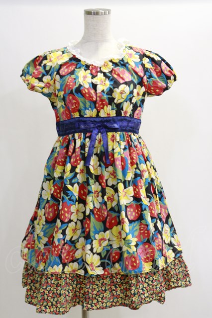 Shirley Temple / LIBERTY FABRICワンピース 160 ブラック H-24-10-30-072-ET-OP-KB-ZH