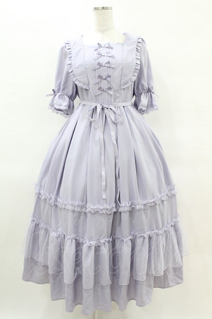 axes femme kawaii / プチリボンワンピース M ラベンダー H-25-04-01-1017-AX-OP-NS-ZH