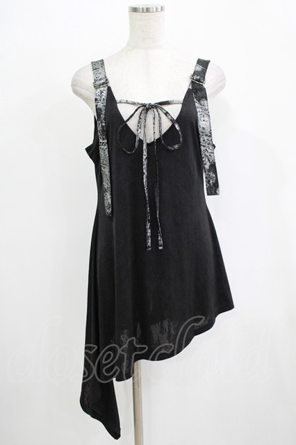 Qutie Frash / アシメタンク 黒 H-25-11-28-045-QU-TO-KB-ZH