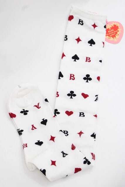 BABY,THE STARS SHINE BRIGHT / HEART TRUMPオーバーニーソックス 白 I-25-11-27-117-BA-ZA-SA-ZI