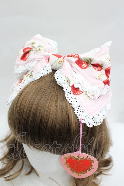 BABY THE STARS SHINE BRIGHTリボンカチューシャ ピンク BABY,THE STARS SHINE BRIGHT / Strawberry's Heart Drops柄リボン