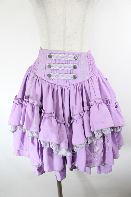 Ozz oneste / 枝垂れ桜刺繍ボリュームスカート パープル I-26-09-21