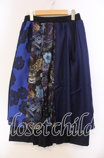 Qutie Frash / 8部丈ハカマパンツ ブルー O-25-11-27-071-QU-PA-OW-OS