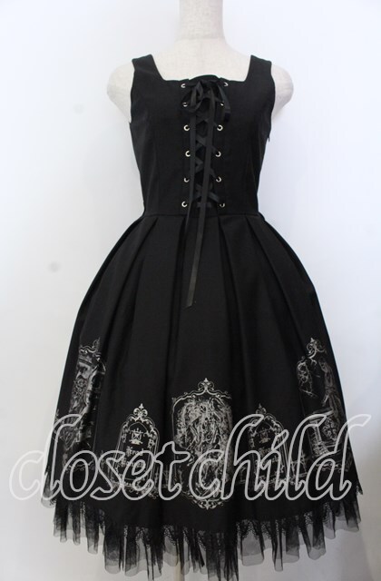 Krad Lanrete（海外ロリィタ） / INTROジャンパースカート S ブラック O-25-11-28-038-LO-OP-IG-OS