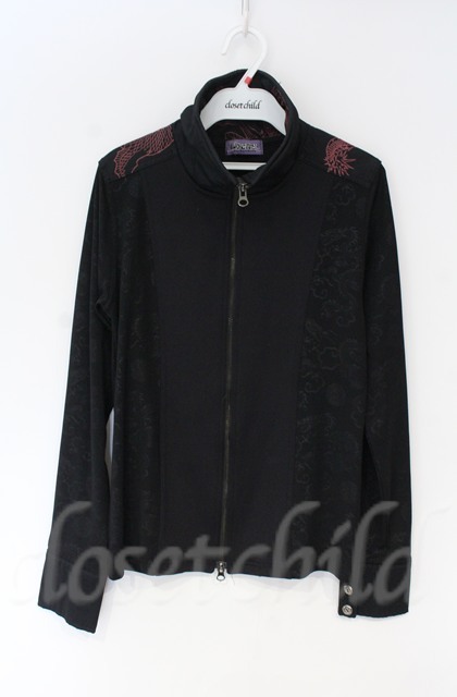 Qutie Frash / スタンドネックZIPカーディガン ブラック×レッド O-25-12-03-037-QU-TO-OW-OS