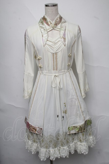 Ozz oneste / レイヤード風和チャイナワンピース アイボリー S-25-06-20-037-OO-OP-SZ-ZS