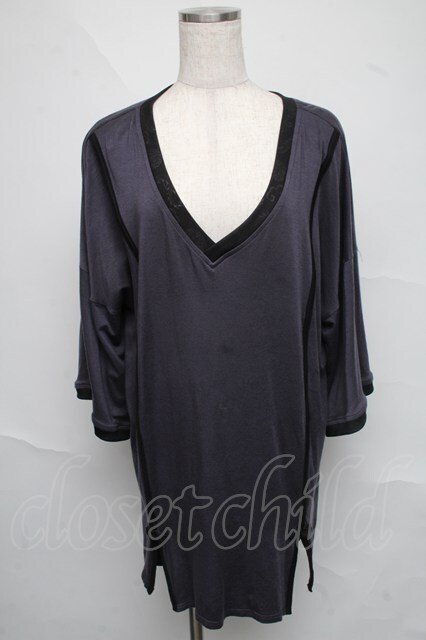 Qutie Frash / 龍プリントカットソー 紺 S-25-06-20-018-QU-TO-AS-ZS