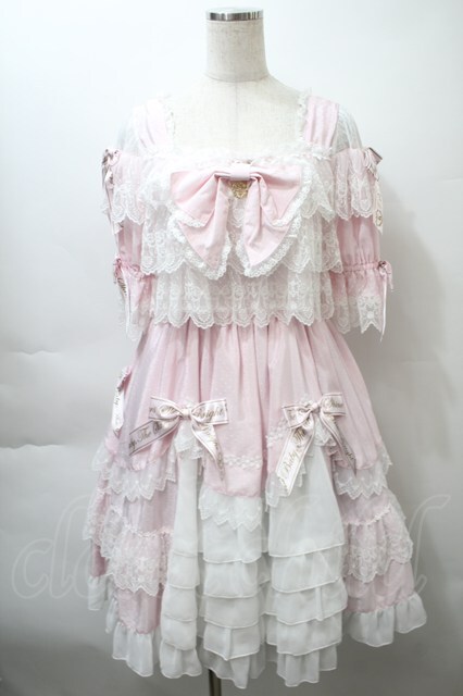 BABY,THE STARS SHINE BRIGHT / レースを纏うTwinkle Baby Ribbonワンピース ピンク S-25-10-24-001-BA-OP-AS-ZS
