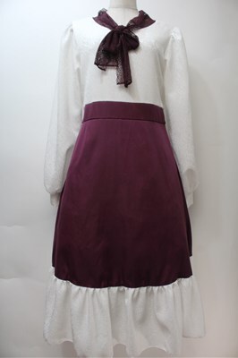 HirokoTokumine / レースカラーワンピース ワインｘ白 S-25-10-27-004-LO-OP-AS-ZS