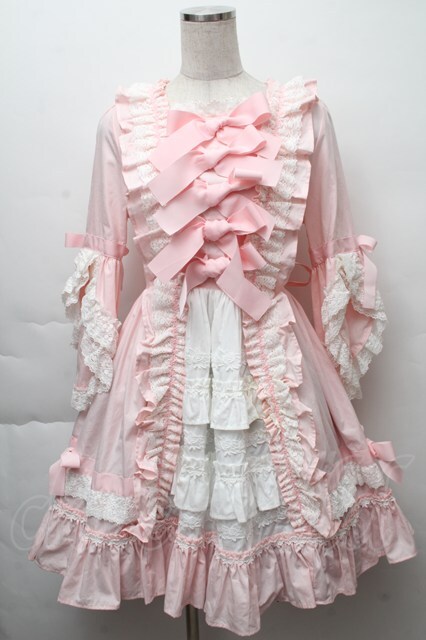 BABY,THE STARS SHINE BRIGHT / ローブ・ア・ラ・フランセーズワンピース&ヘッドドレスセット ピンク S-25-11-28-049-BA-ZA-AS-ZS