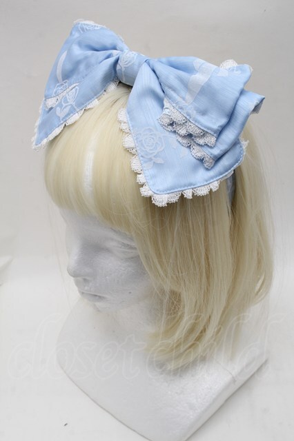 BABY,THE STARS SHINE BRIGHT / Sugar Rose Tea Timeプリントカチューシャ サックス S-25-11-28-022-BA-AC-AS-ZS