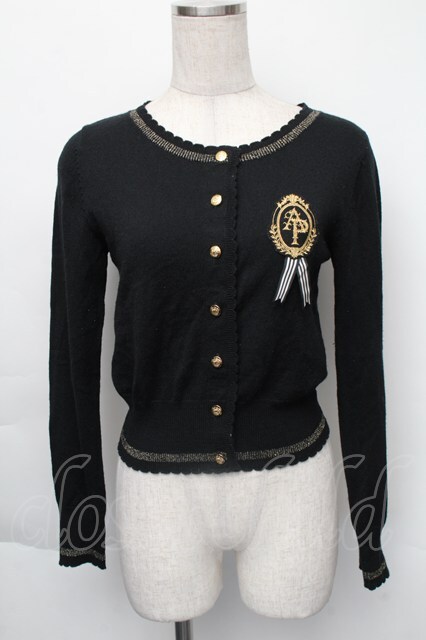 Angelic Pretty / ブリジットエンブレムワッペンカーディガン 黒 S-25-12-01-023-AP-TO-HR-ZS