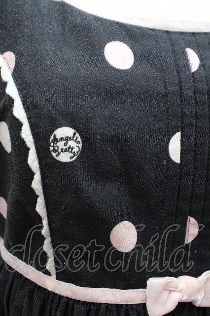 Angelic Pretty / マシュマロバニー襟付ジャンパースカート 黒 S-26-04