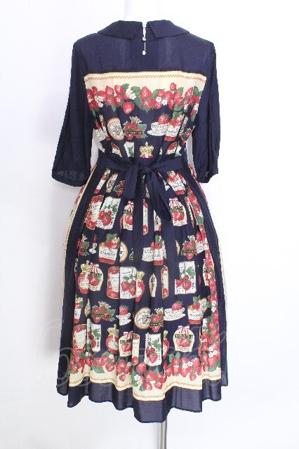ス*ラ様 Jane marple★Color in talesタブリエドレス★ブ Jane Marple / Strawberry label scarfのタブリエドレス ネイビー S-26