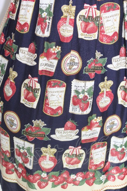 Jane Marple / Strawberry label scarfのタブリエドレス ネイビー S-26