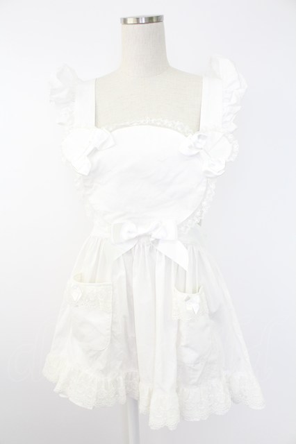 BABY,THE STARS SHINE BRIGHT / くまくみゃちゃんエプロン 白 T-25-11-28-031-BA-ZA-SA-ZT