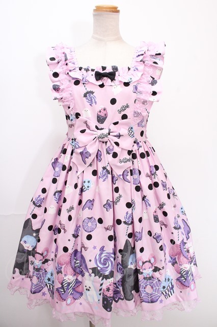Angelic Pretty / Happy Treat Partyジャンパースカート ピンク Y-24-12-25-052-AP-OP-SZ-ZY