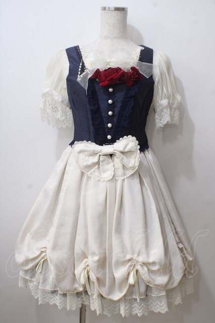 BABY,THE STARS SHINE BRIGHT / Claudia，The Fairy Tale Princessワンピースセット オフｘ紺 Y-25-06-26-072-BA-OP-AS-ZY