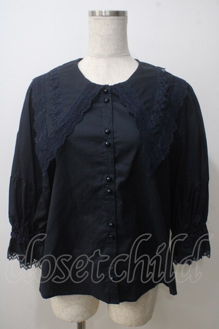 Perla nell' ostrica / 襟レースブラウス Y-25-06-26-023-EL-BL-SZ-ZY