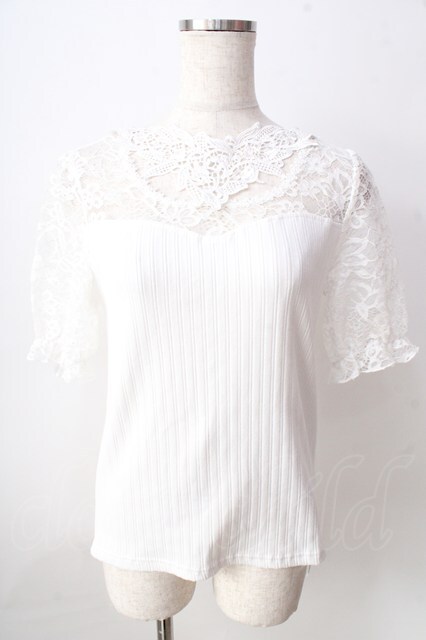 axes femme / チョーカー風ビスチェ切替プルオーバー 白 Y-25-09-05-034-AX-TO-SZ-ZY