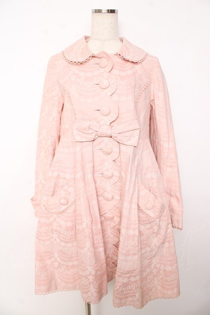 Angelic Pretty / ホイップジャガードトレンチコート ピンク Y-25-10-31-045-AP-JA-SZ-ZY