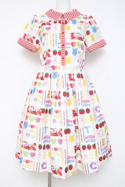 Emily Temple cuteエミキュ　pop'n CANDY ワンピース Emily Temple cute / pop'n candyワンピース mix 白ベース Y-26-05-02