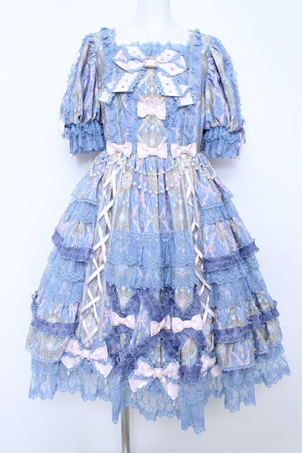 Angelic Pretty / Romantic Jewelry Dress ブルー Y-26-06-22-250-AP