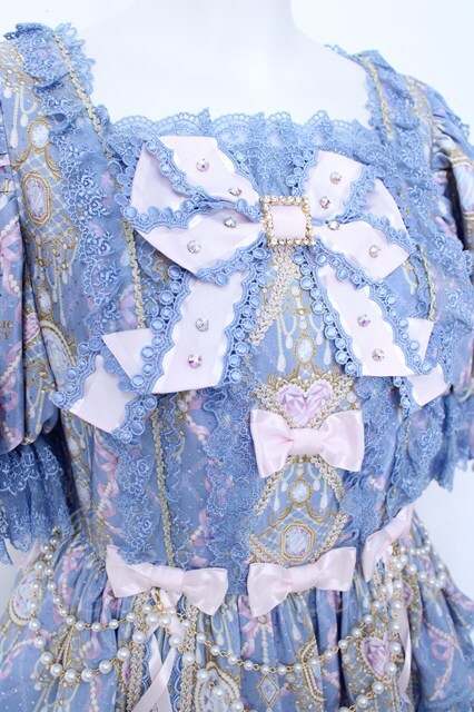 Angelic Pretty / Romantic Jewelry Dress ブルー Y-26-06-22-250-AP