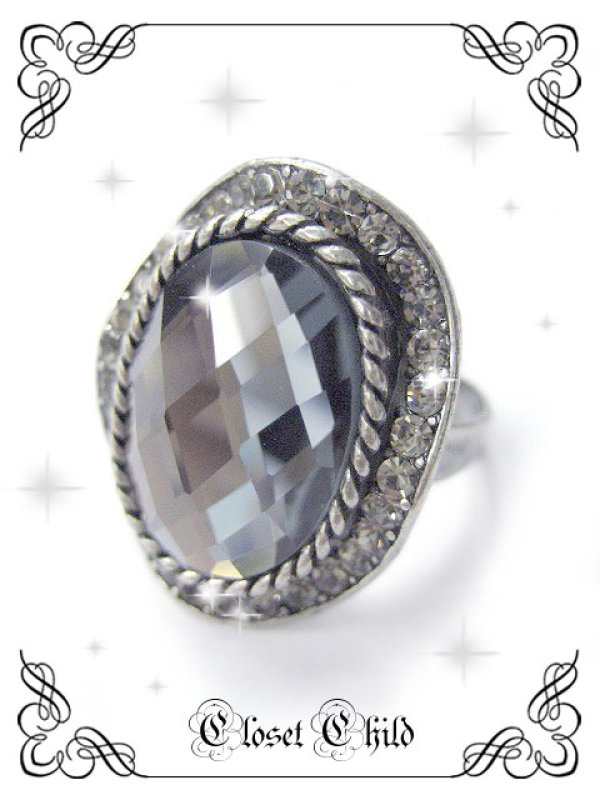 画像1: 【新品】ストーンリング・黒(Ring・Black) RG_178_B128 (1)