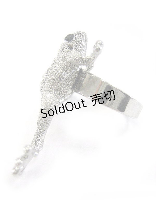 画像2: 【新品】 ストーンカエルリング (シルバー×クリア) RG_235_B142【通信販売専用商品】 (2)