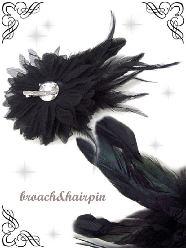 画像2: 【新品】 羽根付きコサージュ2Wayブローチ&ヘアピン (broach＆hairpin) HA_100_B135 (2)