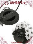 画像2: 【新品】リボンドットフリルハットカチューシャ(ブラック×ホワイト)（black×white） HA_246_B148 (2)